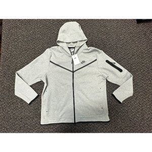 Nike Tech Fleece Hoodie Full Zip Jacket Hoody Gray CU4489-063 Men's XL Xlarge